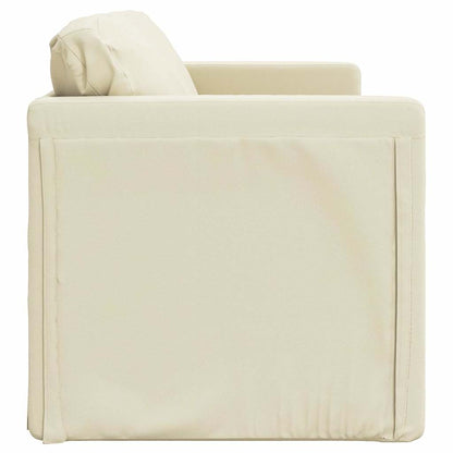 Bodensofa mit Schlaffunktion Creme 112x174x55 cm Kunstleder