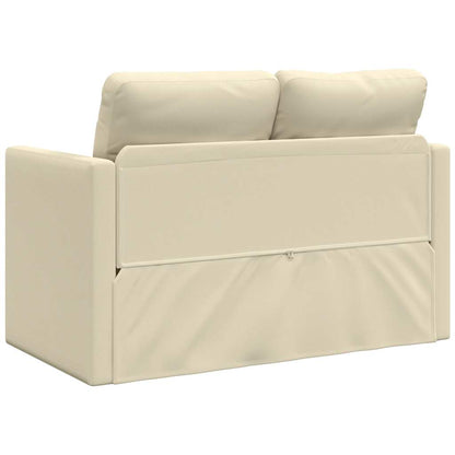 Bodensofa mit Schlaffunktion Creme 112x174x55 cm Kunstleder