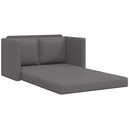 Bodensofa mit Schlaffunktion Grau 112x174x55 cm Kunstleder
