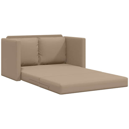 Bodensofa mit Schlaffunktion Cappuccino-Braun Kunstleder