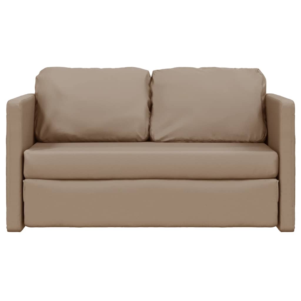 Bodensofa mit Schlaffunktion Cappuccino-Braun Kunstleder