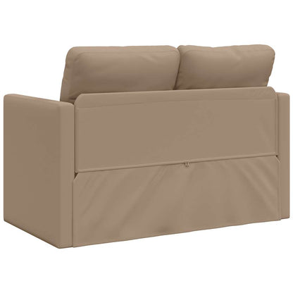 Bodensofa mit Schlaffunktion Cappuccino-Braun Kunstleder