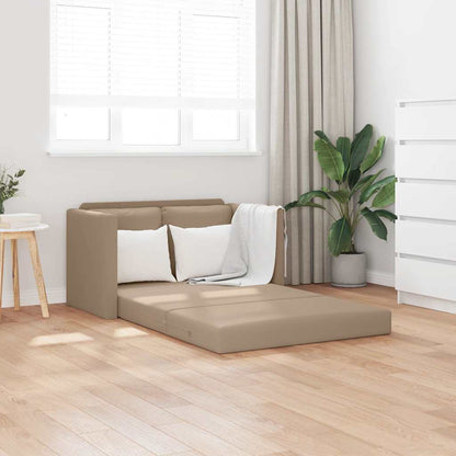Bodensofa mit Schlaffunktion Cappuccino-Braun Kunstleder