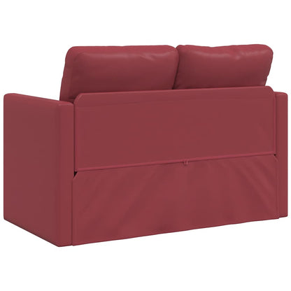 Bodensofa mit Schlaffunktion Weinrot 112x174x55 cm Kunstleder
