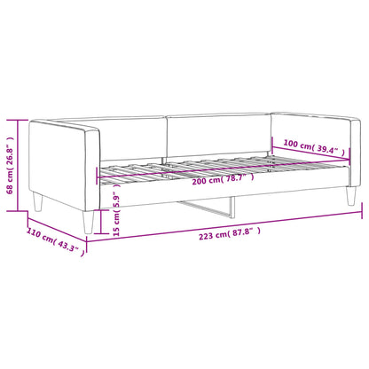 Tagesbett Dunkelgrau 100x200 cm Stoff