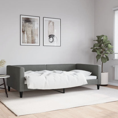 Tagesbett Dunkelgrau 100x200 cm Stoff