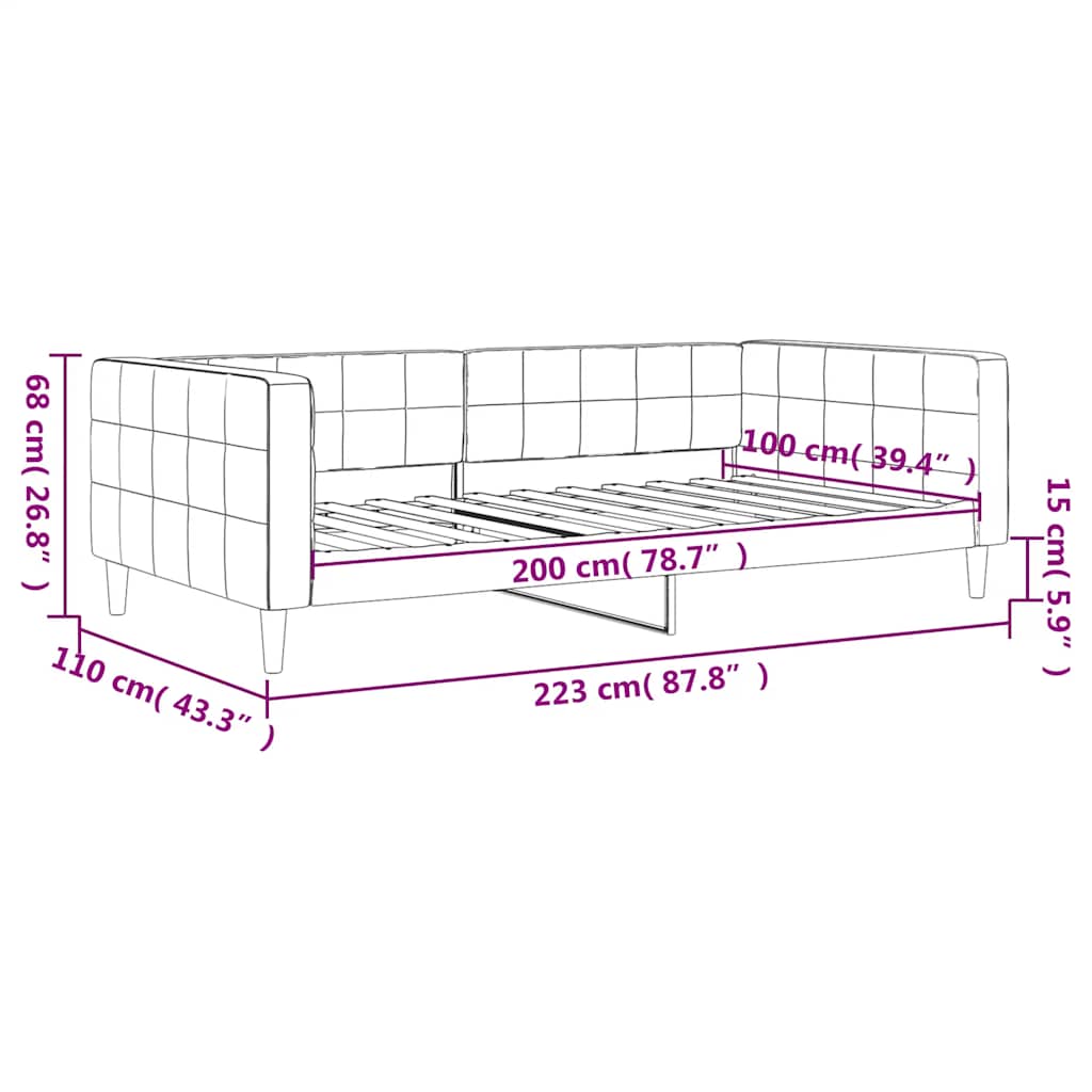 Tagesbett Dunkelgrün 100x200 cm Samt