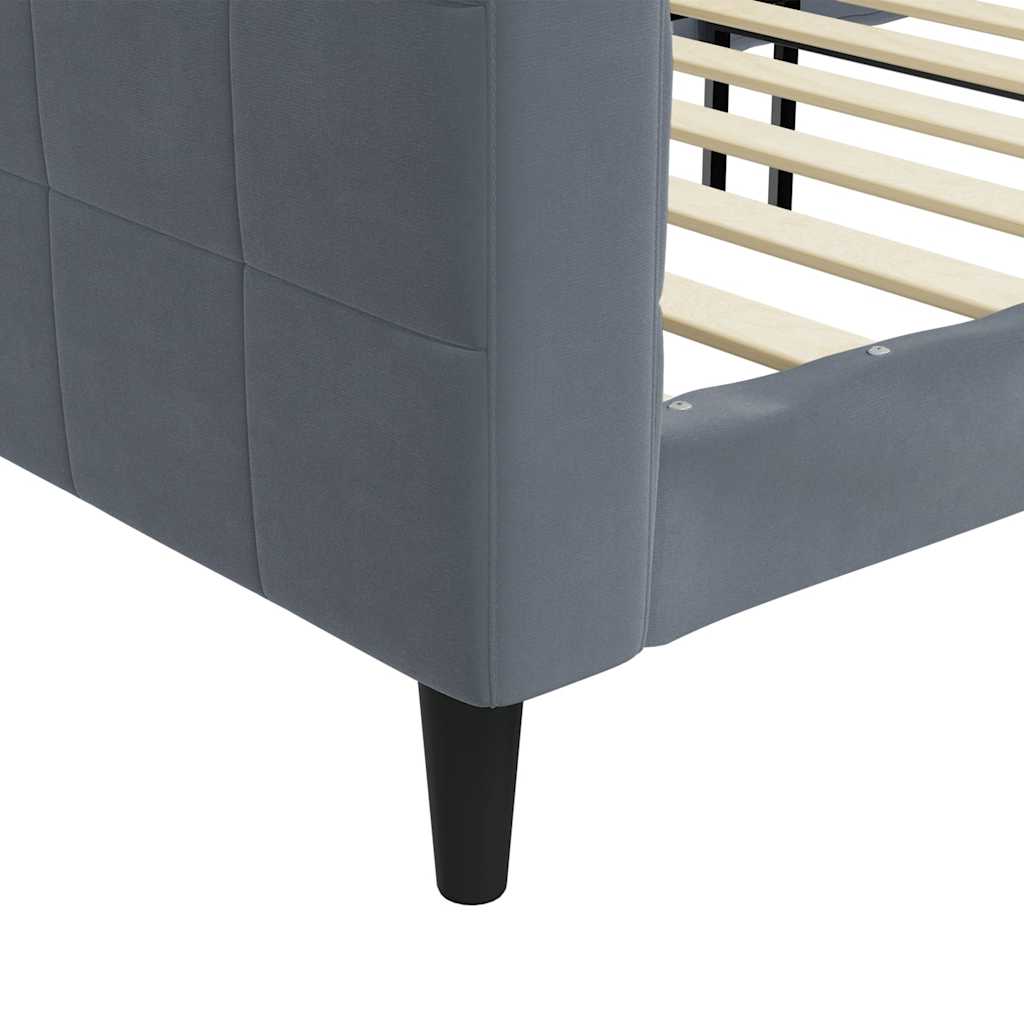 Tagesbett Dunkelgrau 90x190 cm Samt