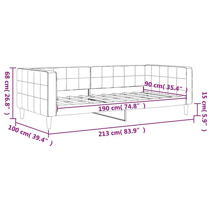 Tagesbett Dunkelgrau 90x190 cm Samt