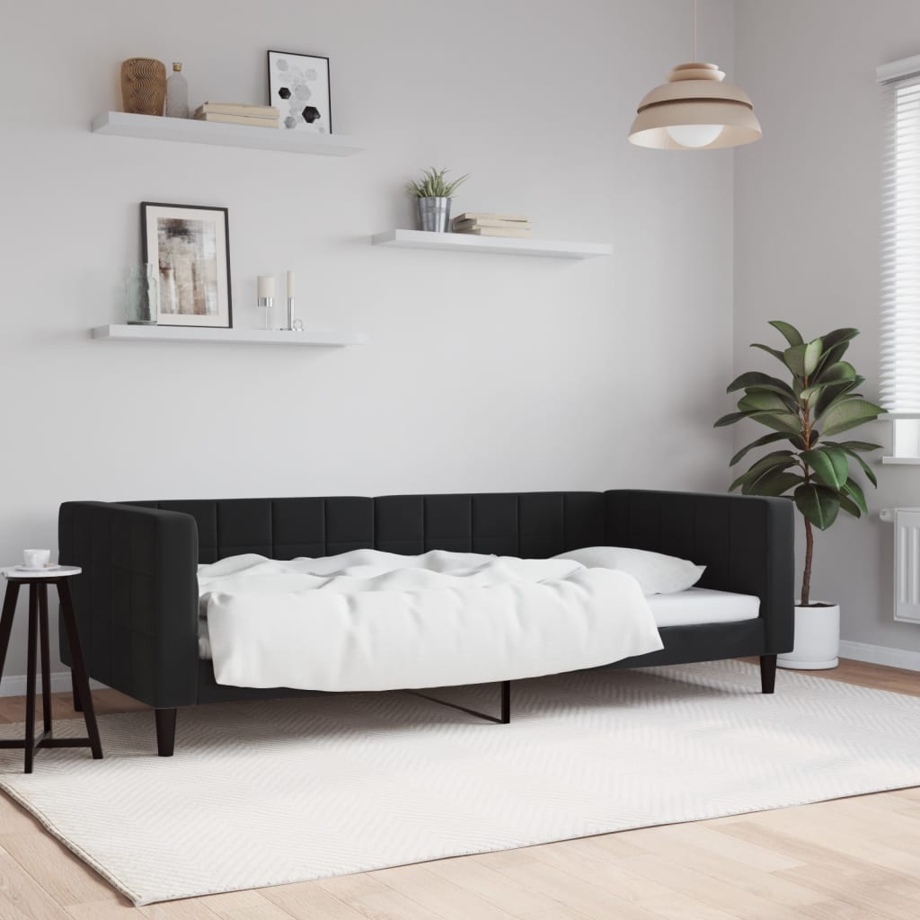 Tagesbett Schwarz 90x190 cm Samt