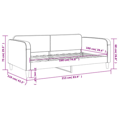 Tagesbett Hellgrau 100x190 cm Stoff
