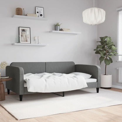 Tagesbett Dunkelgrau 100x190 cm Stoff