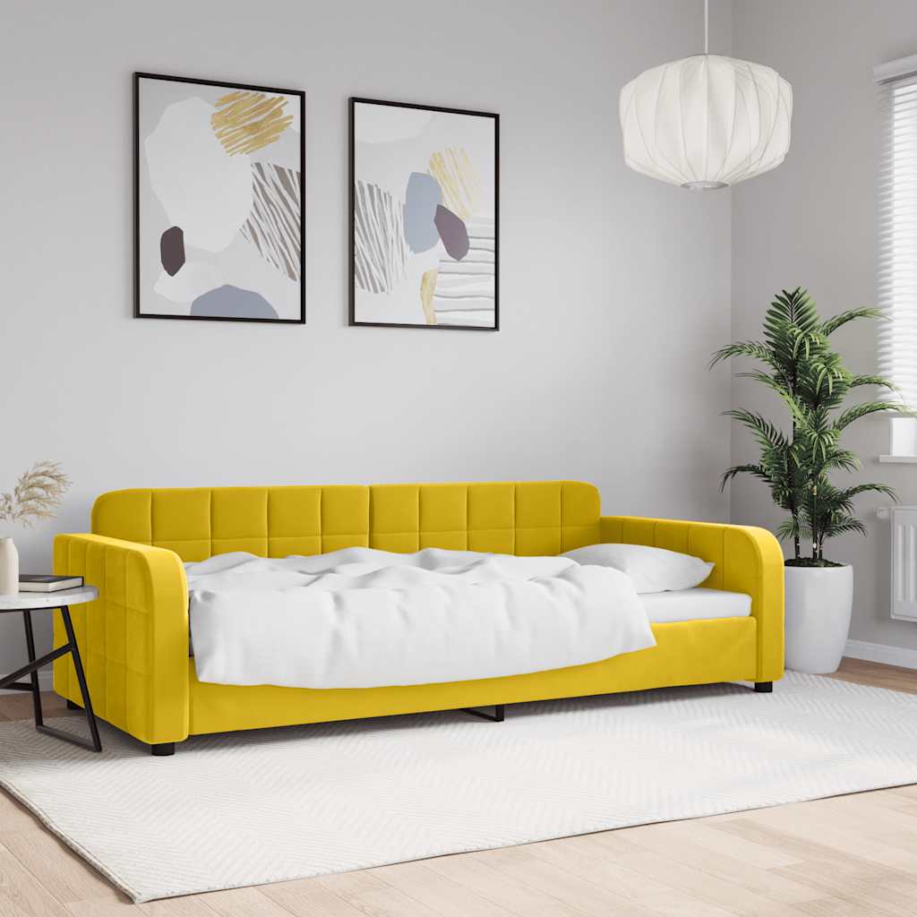 Tagesbett Gelb 90x200 cm Samt