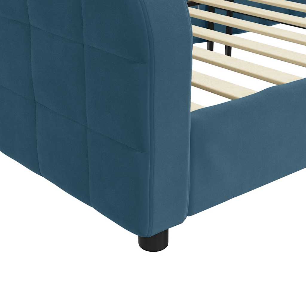 Tagesbett Blau 100x200 cm Samt
