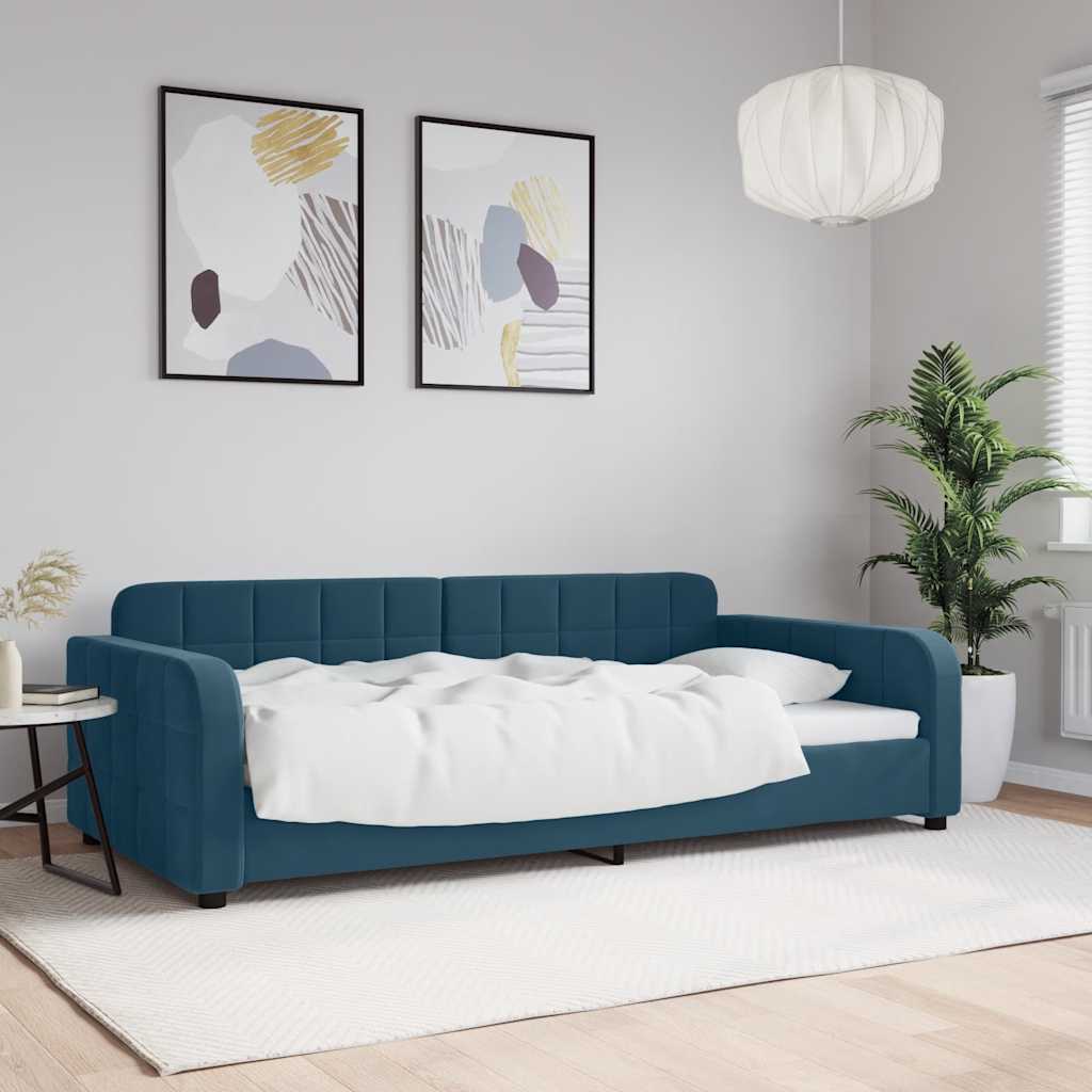 Tagesbett Blau 100x200 cm Samt