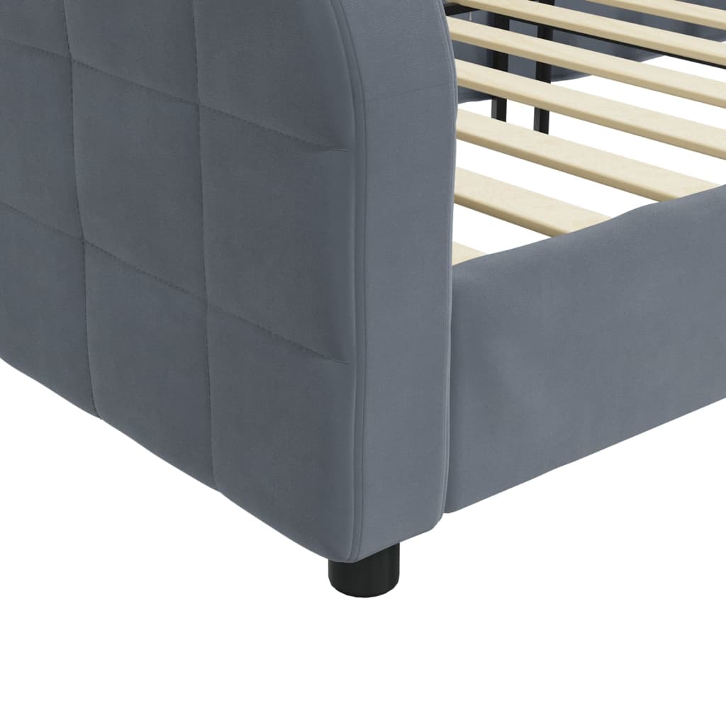 Tagesbett Dunkelgrau 90x190 cm Samt