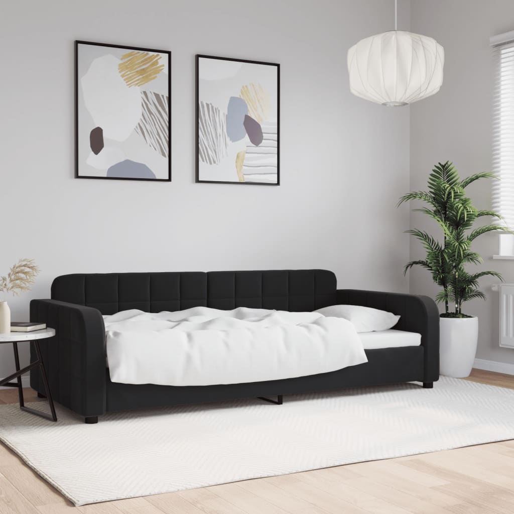 Tagesbett Schwarz 90x190 cm Samt