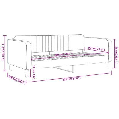 Tagesbett Hellgrau 90x200 cm Samt