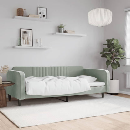 Tagesbett Hellgrau 90x200 cm Samt