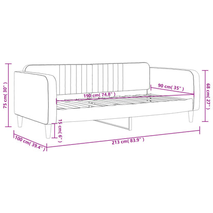 Tagesbett Hellgrau 90x190 cm Samt