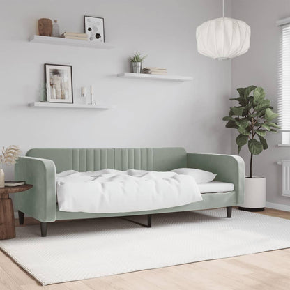 Tagesbett Hellgrau 90x190 cm Samt