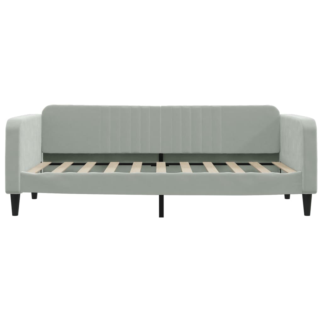 Tagesbett Hellgrau 100x190 cm Samt