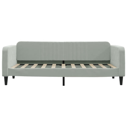 Tagesbett Hellgrau 100x190 cm Samt
