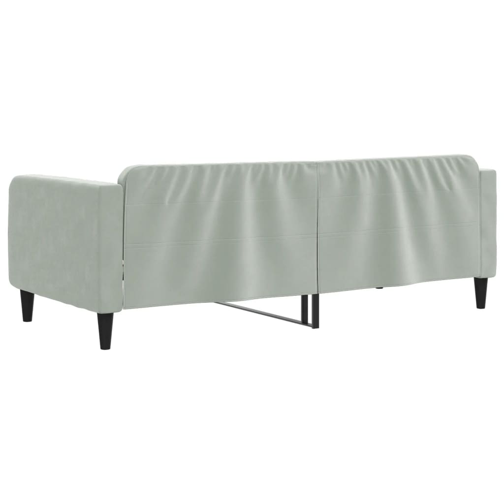 Tagesbett Hellgrau 100x190 cm Samt