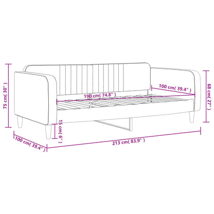 Tagesbett Hellgrau 100x190 cm Samt
