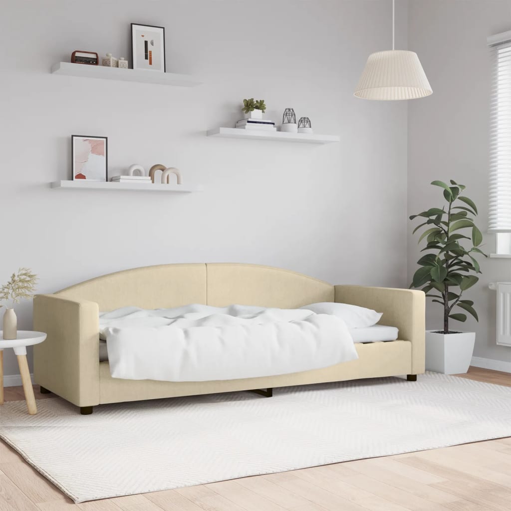 Tagesbett Creme 80x200 cm Stoff