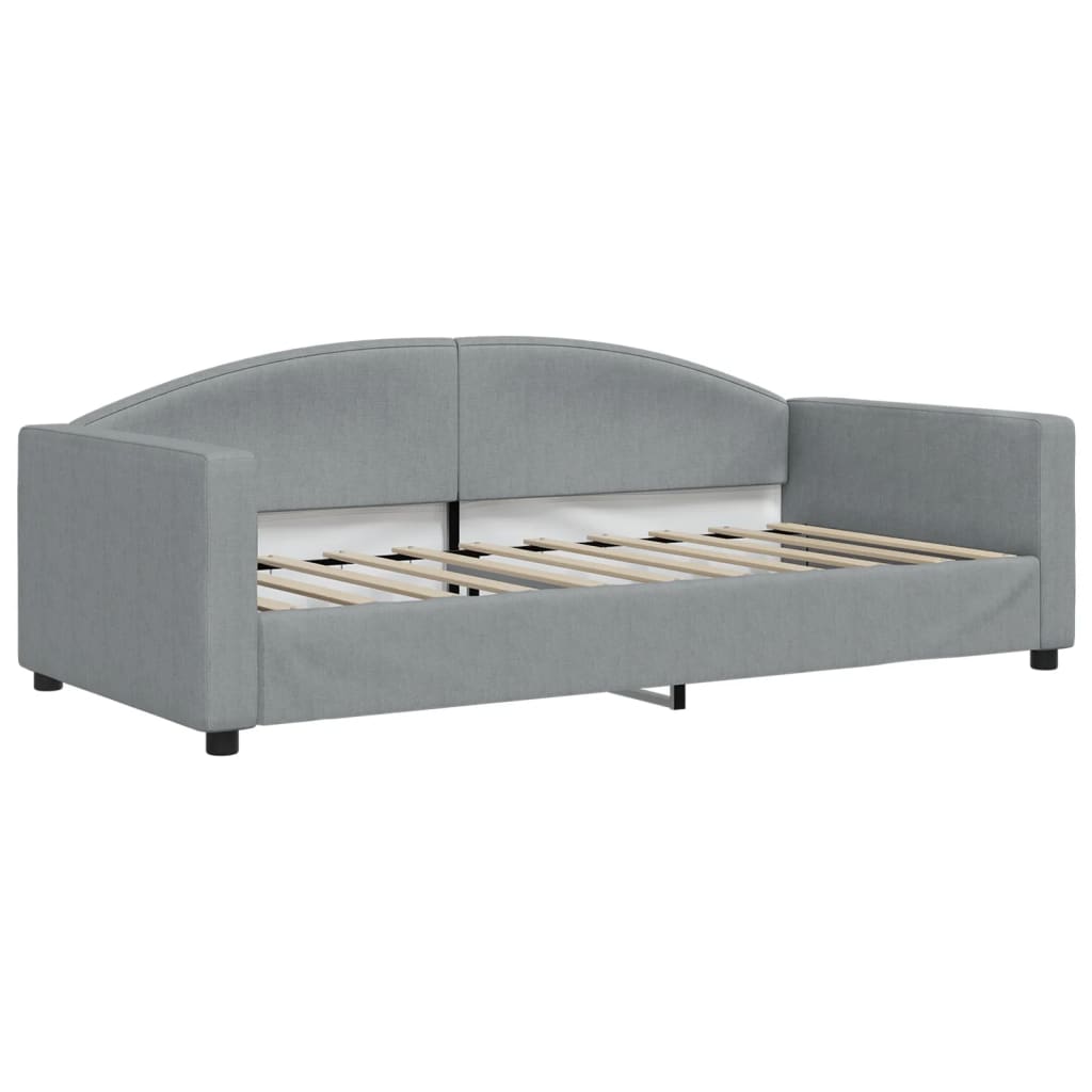 Lit de repos tissu gris clair 90x190 cm