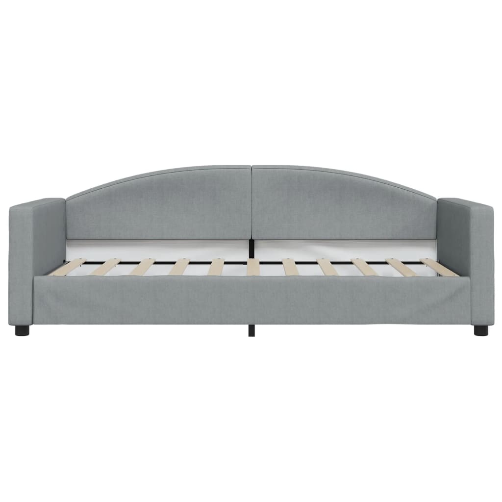 Lit de repos tissu gris clair 90x190 cm