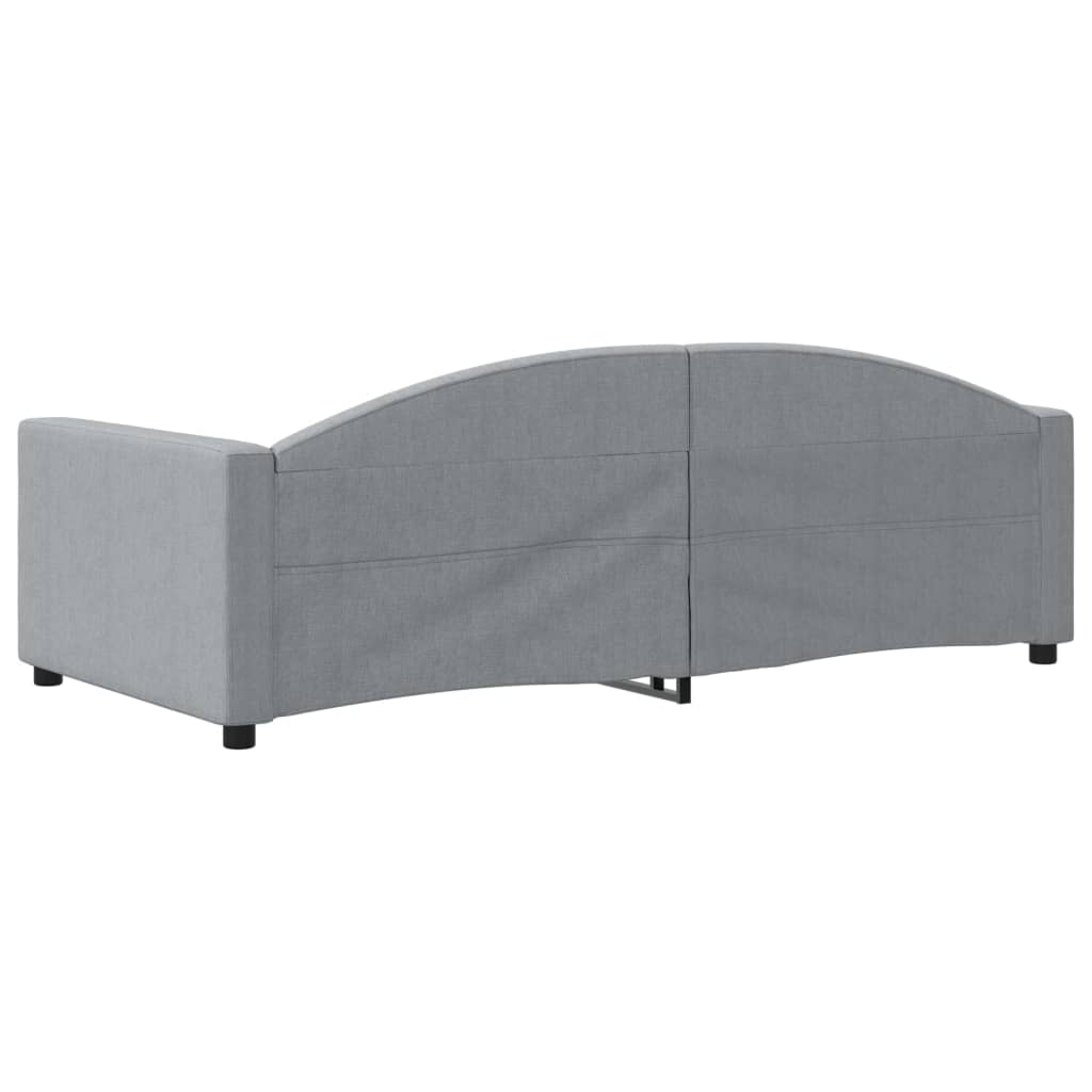 Lit de repos tissu gris clair 90x190 cm