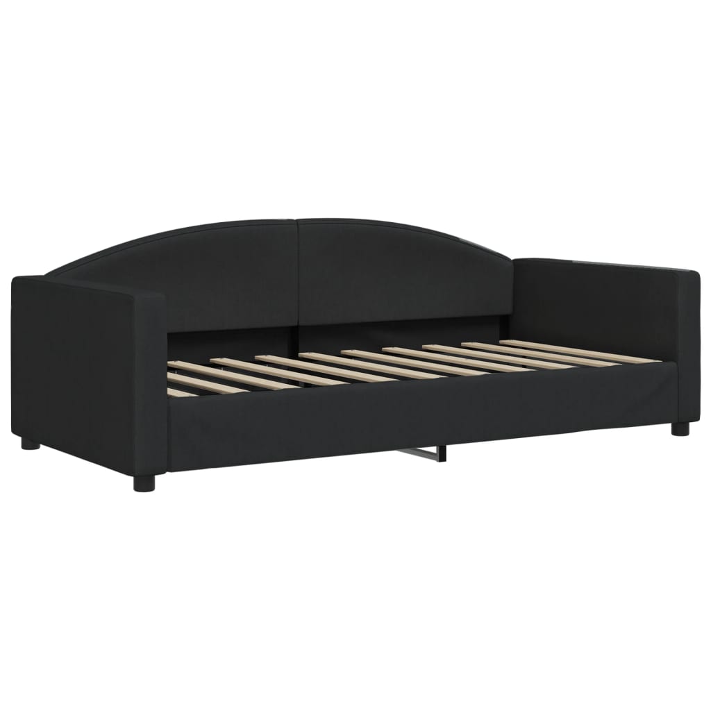 Lit de repos Tissu Noir 90x190 cm