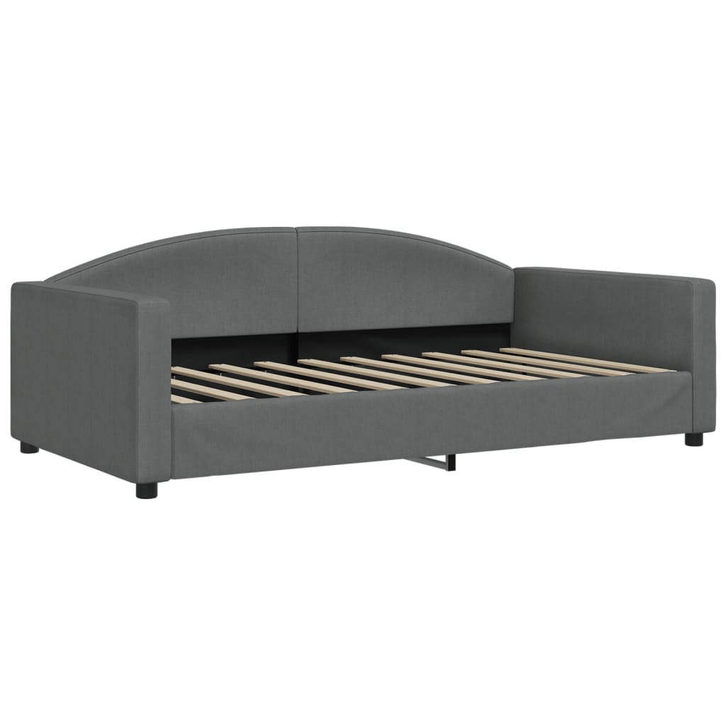 Tagesbett Dunkelgrau 100x190 cm Stoff