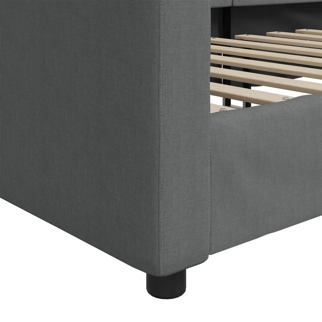 Tagesbett Dunkelgrau 100x190 cm Stoff