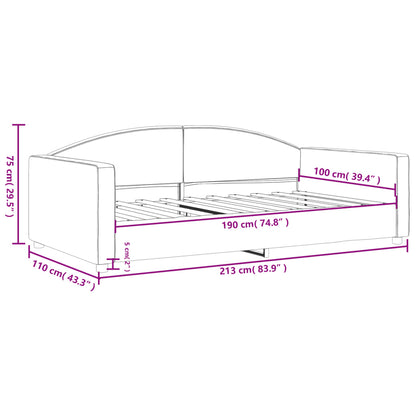 Tagesbett Dunkelgrau 100x190 cm Stoff