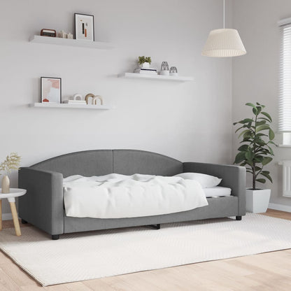 Tagesbett Dunkelgrau 100x190 cm Stoff