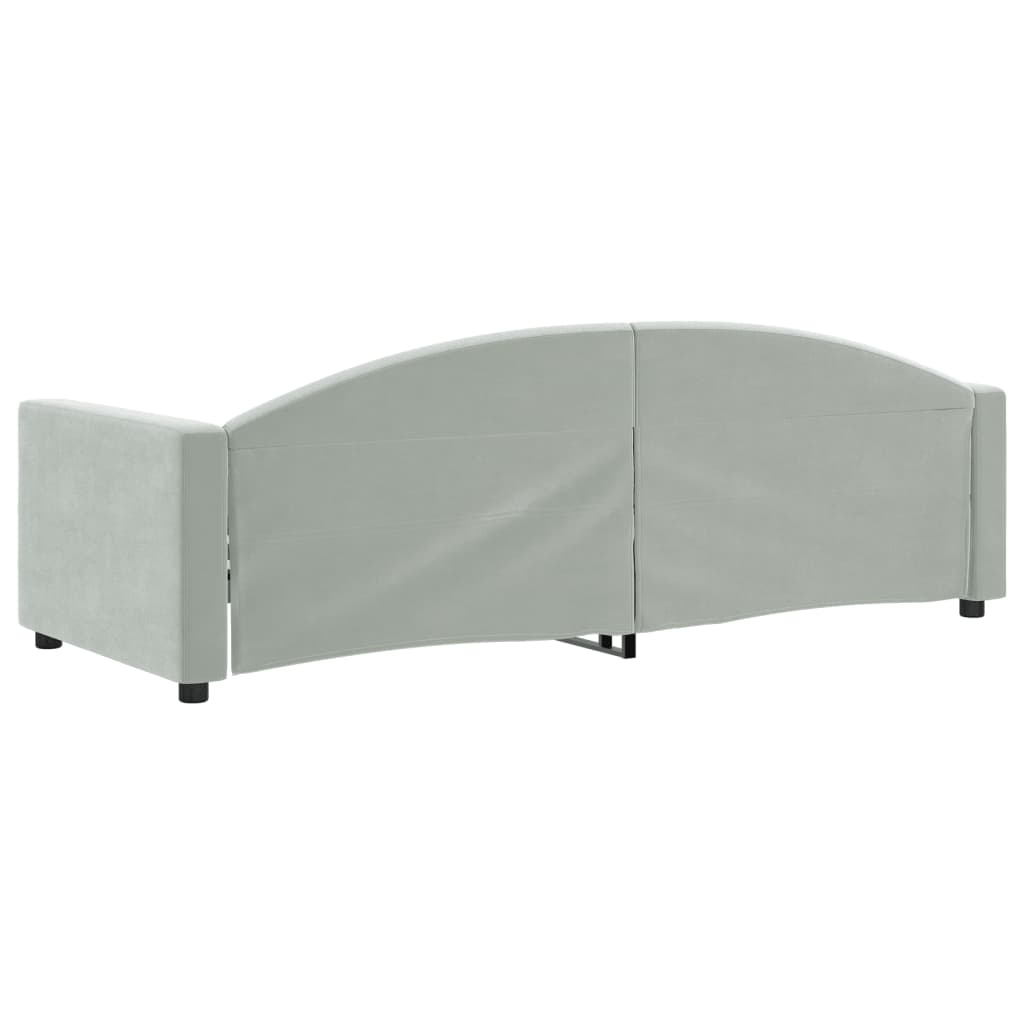 Lit de repos gris clair 80x200 cm velours