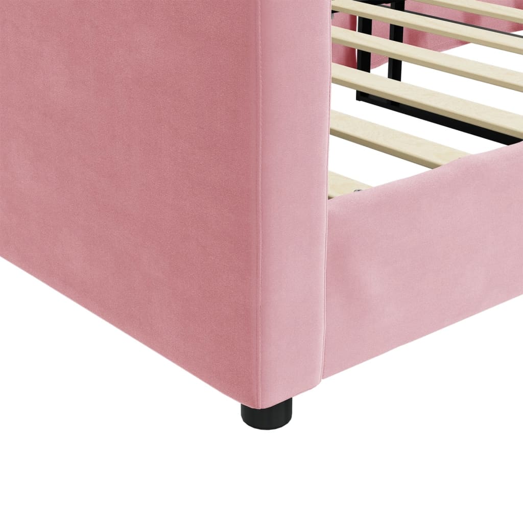 Lit de repos rose 80x200 cm velours