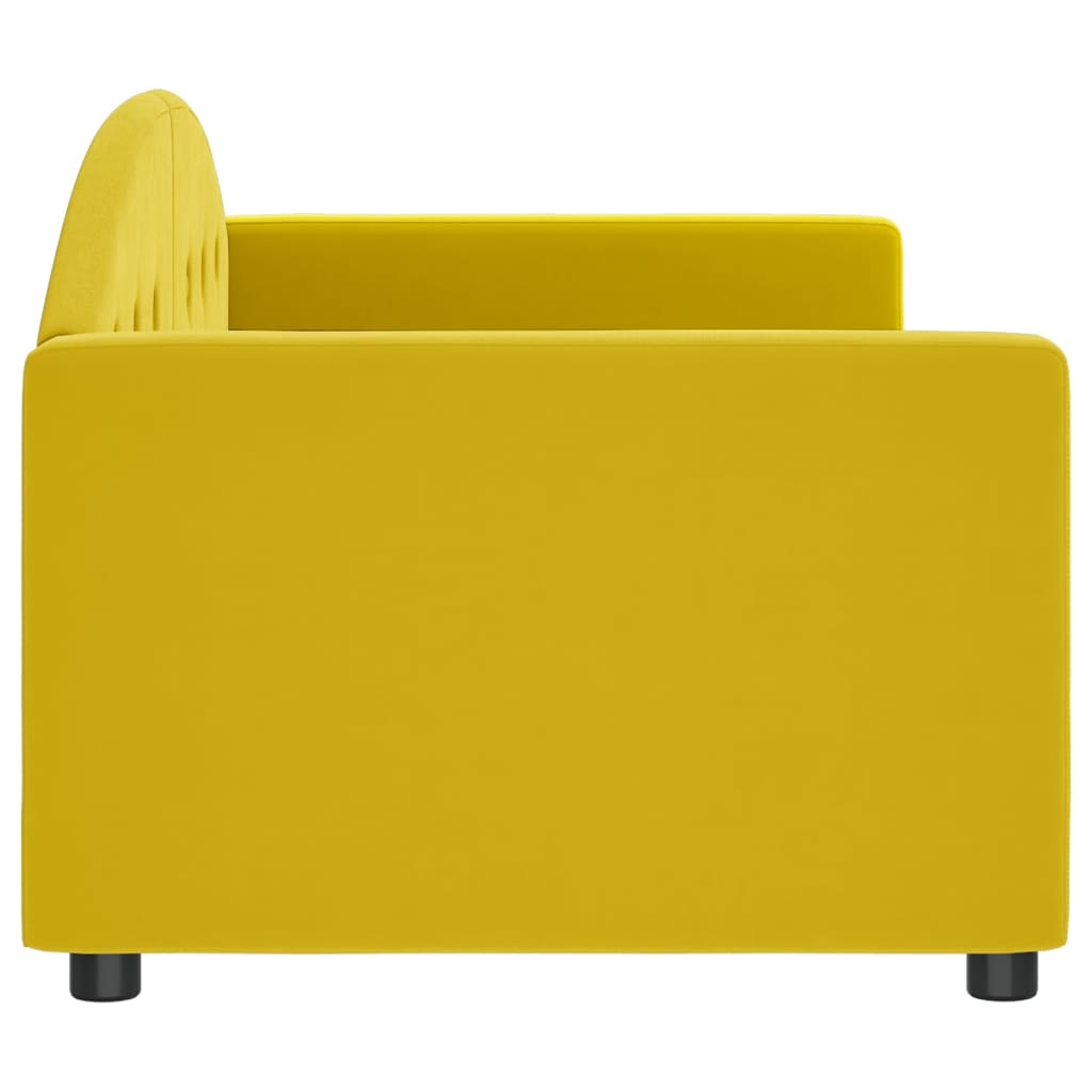 Lit de repos jaune 80x200 cm velours