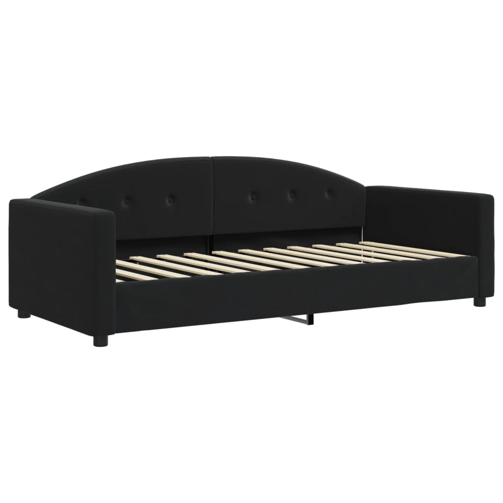 Lit de repos Noir 90x200 cm Velours