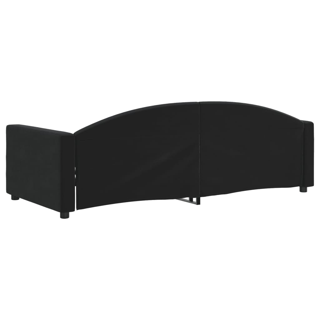 Lit de repos Noir 90x200 cm Velours