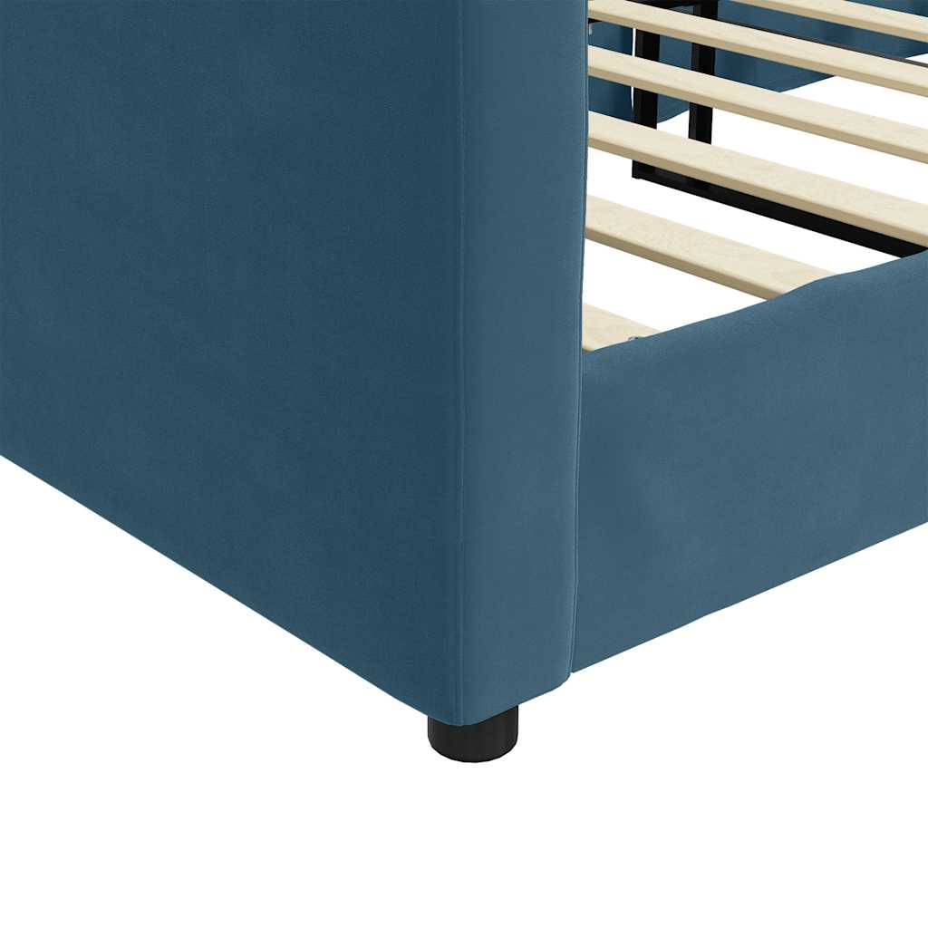 Tagesbett Blau 100x200 cm Samt