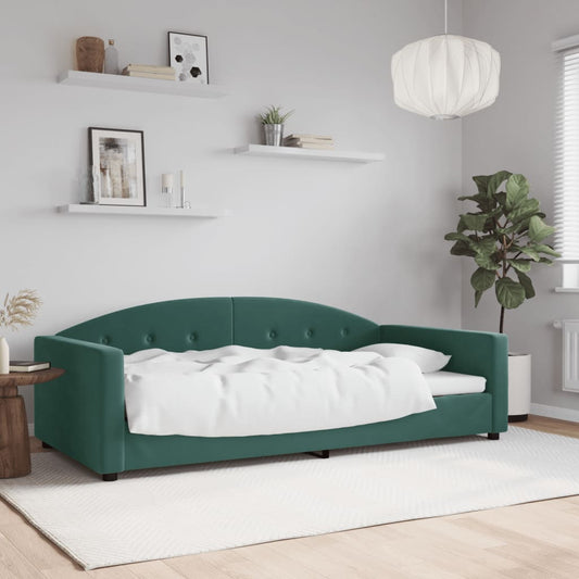 Lit de repos vert foncé 100x200 cm velours