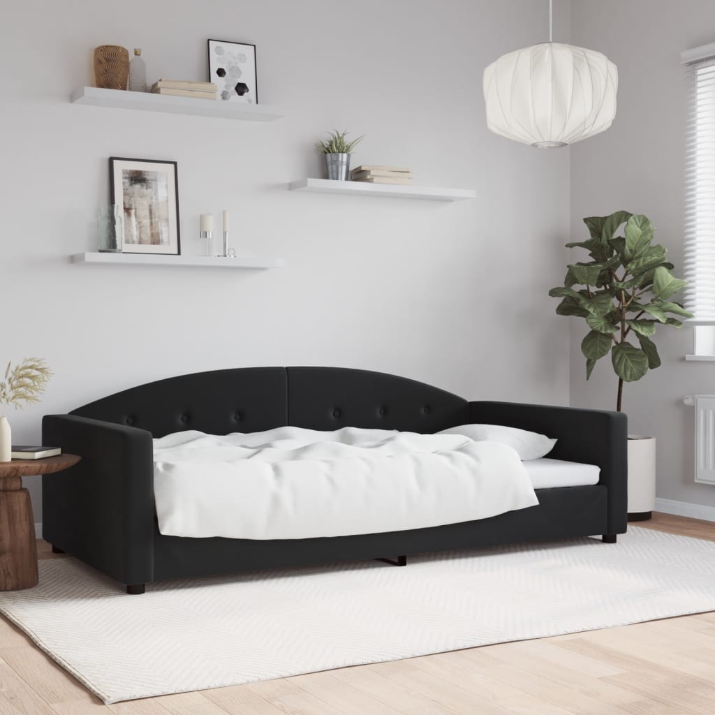 Tagesbett Schwarz 100x200 cm Samt