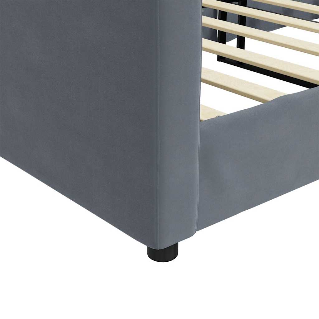 Tagesbett Dunkelgrau 90x190 cm Samt