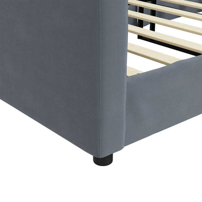 Tagesbett Dunkelgrau 90x190 cm Samt
