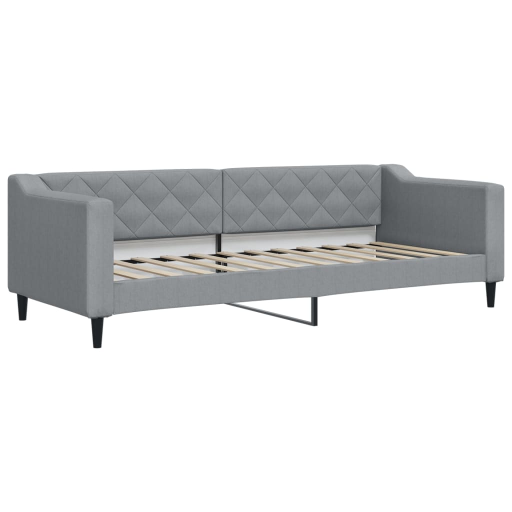 Lit de repos tissu gris clair 80x200 cm