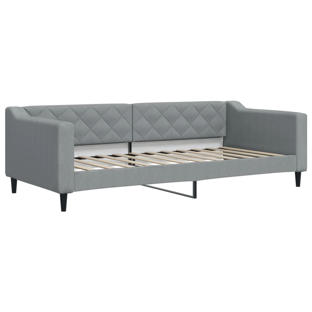 Tagesbett Hellgrau 90x200 cm Stoff